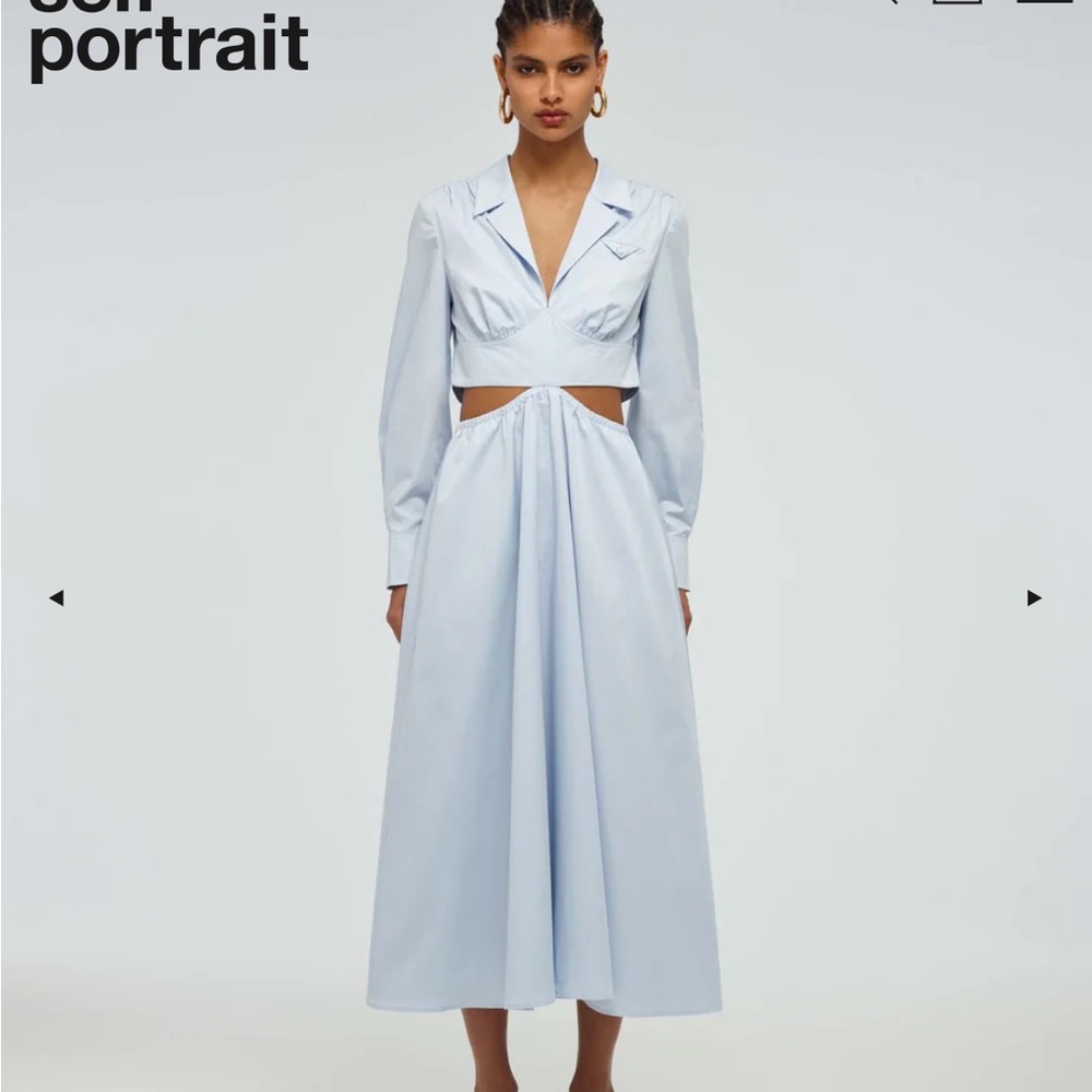 Self-Portrait Blue midi cut out dress - Picture 2 of 5